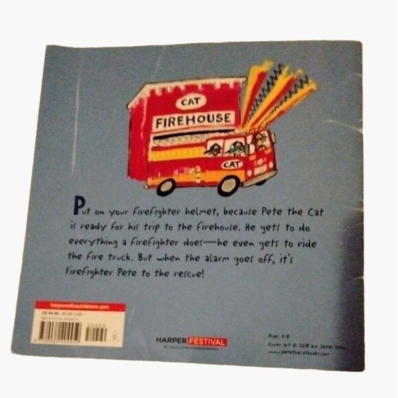 Pete the Cat Cavecat Firefighter White Shoes James Dean Paperback Book Lot 3 - Picture 10 of 14